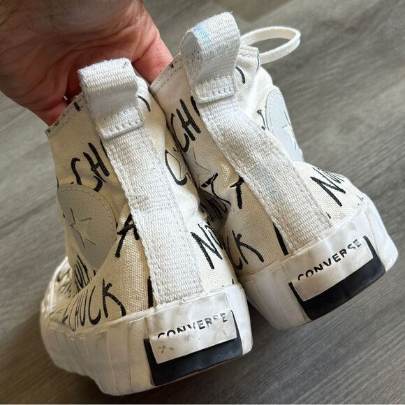 Converse High Top Graphic Chuck Taylor’s Black White 7.5 Men’s - Picture 9 of 11